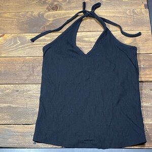 Old Navy Black Ribbed Halter Tank Top